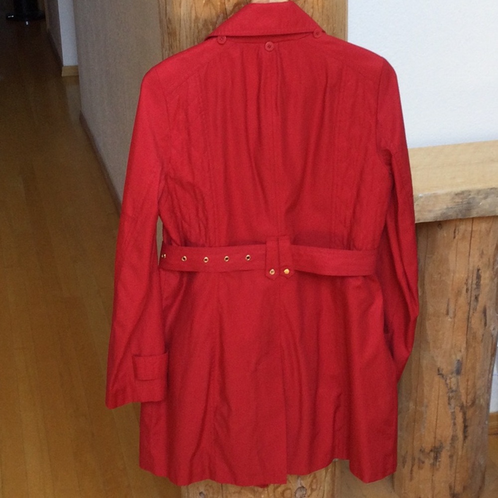 EUC Michael Kors Small Red/Gold Women's Trench Coat - Picture 2 of 12
